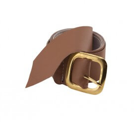 Cinto Castanho com Fivela em Ouro 150 cm