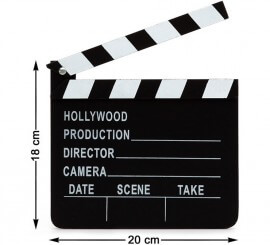 Claqueta de cine profesional de hollywood; siendo utilizado en la ubicación