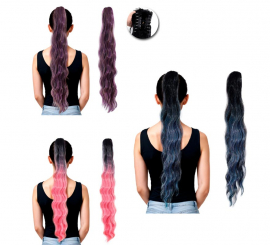 False ponytail with large clip in various colors