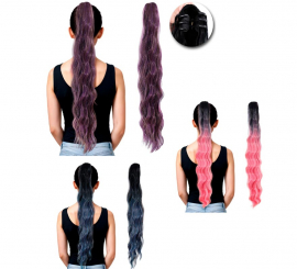 False ponytail with small clip in various colors