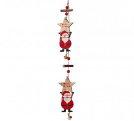 2 Pendentif Bois Noel 47 cms