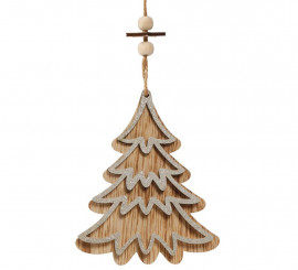 Ciondolo albero in legno argento 12 cm