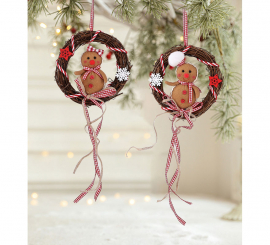 Colgante Galleta de Jengibre Corona surtidos de 15 cm