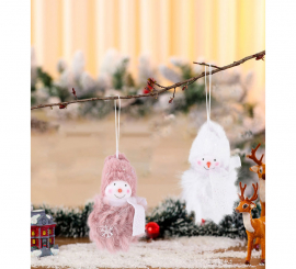 Colgante Muñeco de Nieve Peludo surtidos de 9 cm