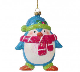 Pingente Pinguim Azul 12 cms