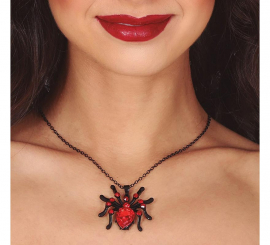 Spider Necklace with Ruby 6 cm