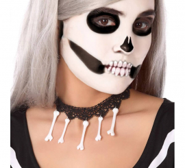 Choker with Lace and Bones