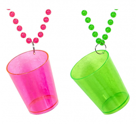 Colar de copo de shot em várias cores neon