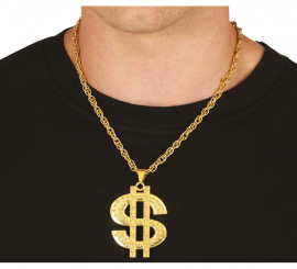 Collar de Dollar metálico dorado