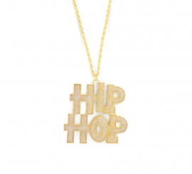 Collar de Rapero Hip Hop brillante de 5x5 cm