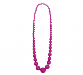 Collana flamenco con perle fucsia da 25 cm