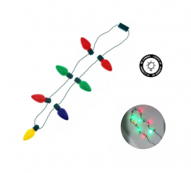 Mehrfarbige Halskette mit blinkenden Glühbirnen