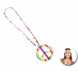 Hippie necklace with multicoloured beads