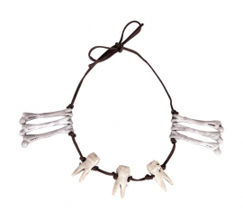 Bones and Teeth Necklace 76x4.5x1 cm