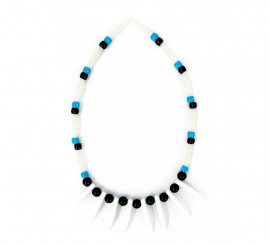 Collar Indígena azul y negro de 25 cm