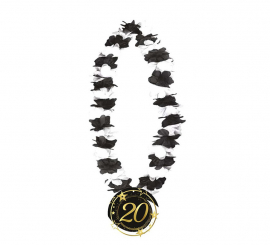 Black and White Necklace for 20 Years Birthdays and Anniversaries