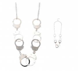 Punk Silver Handcuff Necklace