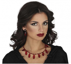 Red Ruby Necklace and Earrings