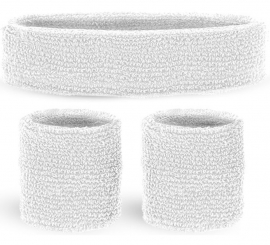 Conjunto de 3 pulseiras esportivas brancas