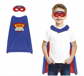 Set per bambini supereroi: maschera e mantello da 70 cm