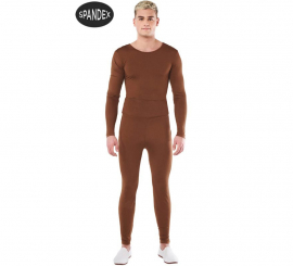 Brown 2-piece Spandex Leotard Set for men