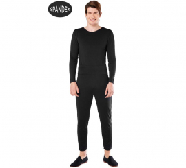 Black 2-piece Spandex Leotard Set for men