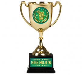 Copo Miss Mojito dourado e verde 18 cm
