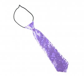 Children's 30 cm lilac tie with sequins