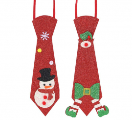 Snowman and Elf Tie in assorted models of 8.5X24 cm