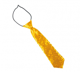 Orange tie with sequins for children 30 cm