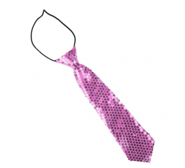 30 cm children's pink tie with sequins