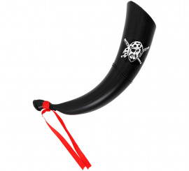 Schwarzes Piratenhorn mit 27 cm langem Band