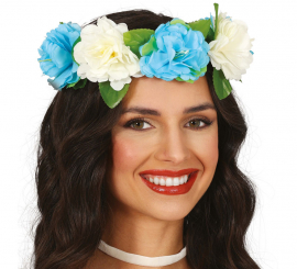 20cm White and Blue Flower Crown