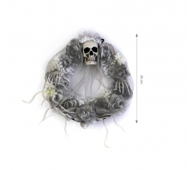 Gray Flower Crown and Skull 43x40 cm