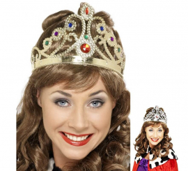 Coroa Rainha com Joias Douradas em 2 cores