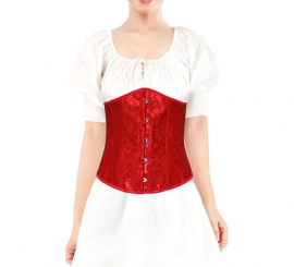 Red Jacquard Corset for Women