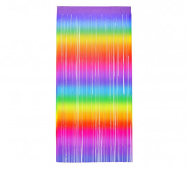 Matter, regenbogengestreifter Vorhang mit Fransen, 91 x 244 cm