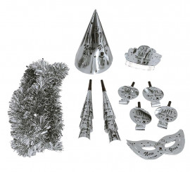 12-piece Deluxe silver party favors assorted in box