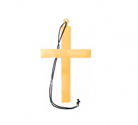 Golden cross with ribbon