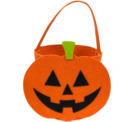 Orange Felt Pumpkin Cube 21x19x22 cm