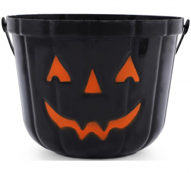 Cubo Calabaza negra de 19x15 cm