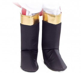 Black boot covers with gold trim for Children