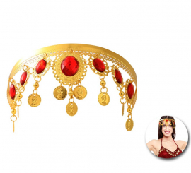 Diadema Árabe con piedras rojas