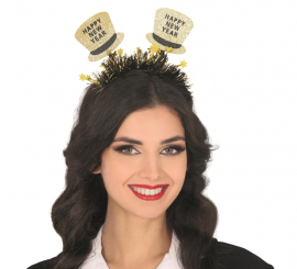 Headband with golden New Year's hats