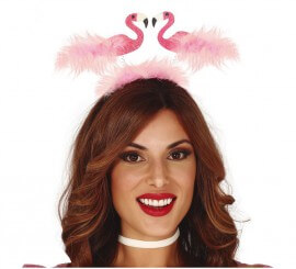 Diadema de 2 Flamencos con Plumas