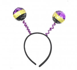 Bee headband with purple and yellow sequins