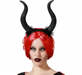 Black Horned Demon Headband