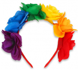 Rainbow Pink Flower Headband