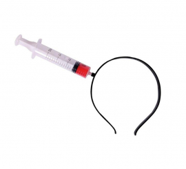 Syringe headband with blood 22x23 cm