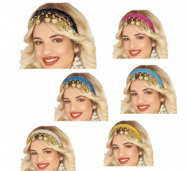 Gypsy Arabic Coin Headband in various colors for adults